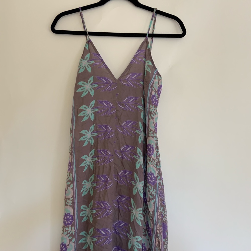 Purple floral maxi dress